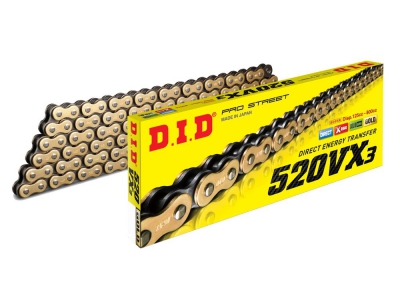 DID VX3 520 X-Ring Kette 118G gold/black DID VX3 520 X-Ring Kette 118G gold/black