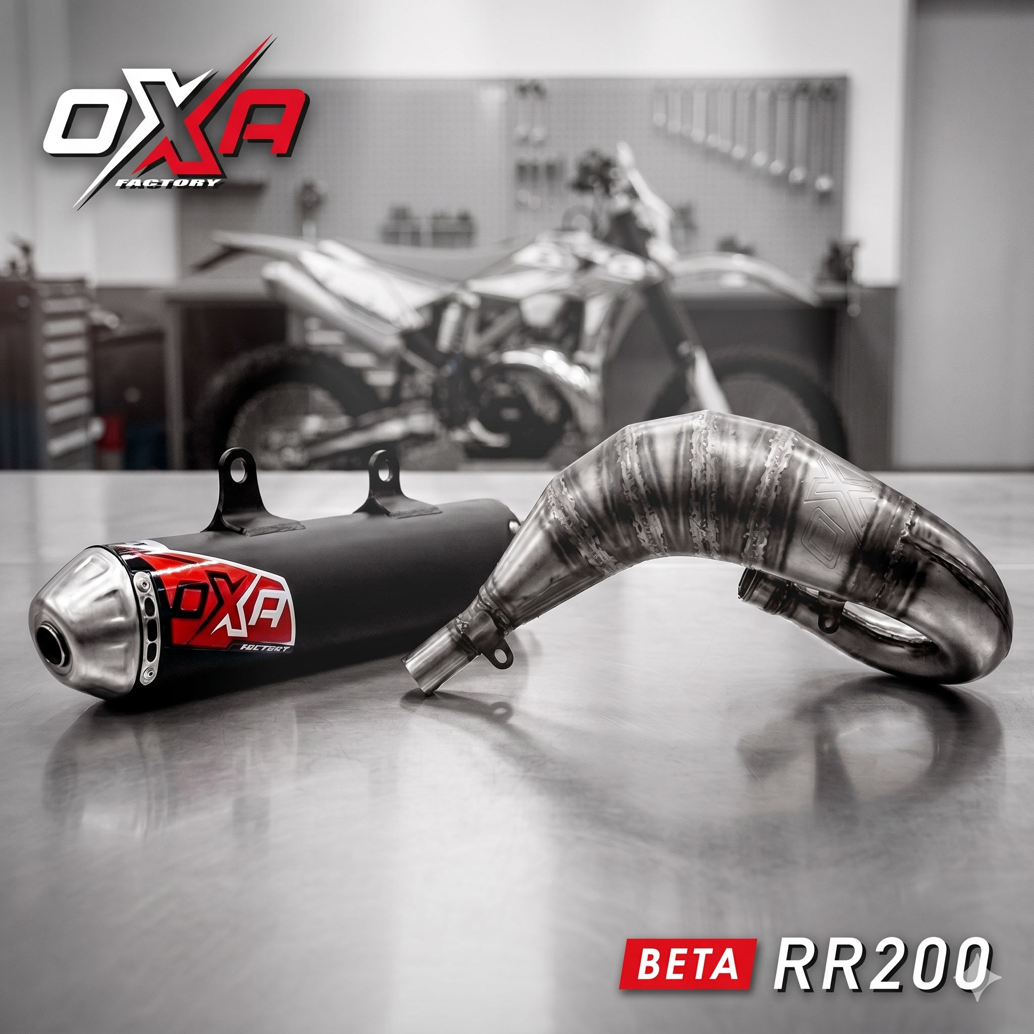 OXA Racing Komplettanlage Black Edition & GP-Krümmer für Beta RR 200
